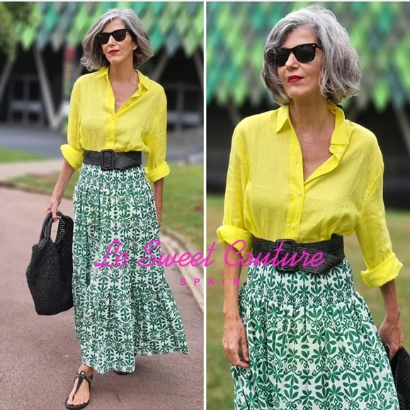 Zara green long printed maxi skirt - Picture 6 of 6